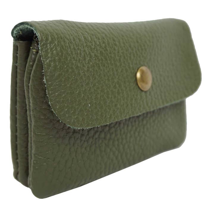 Anais - Wholesale Wallet - Women's - Plain leather wallet with matte gold metal button PMD2700M3