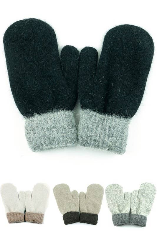 Wholesale Two Tone Knit Mittens for your store Faire