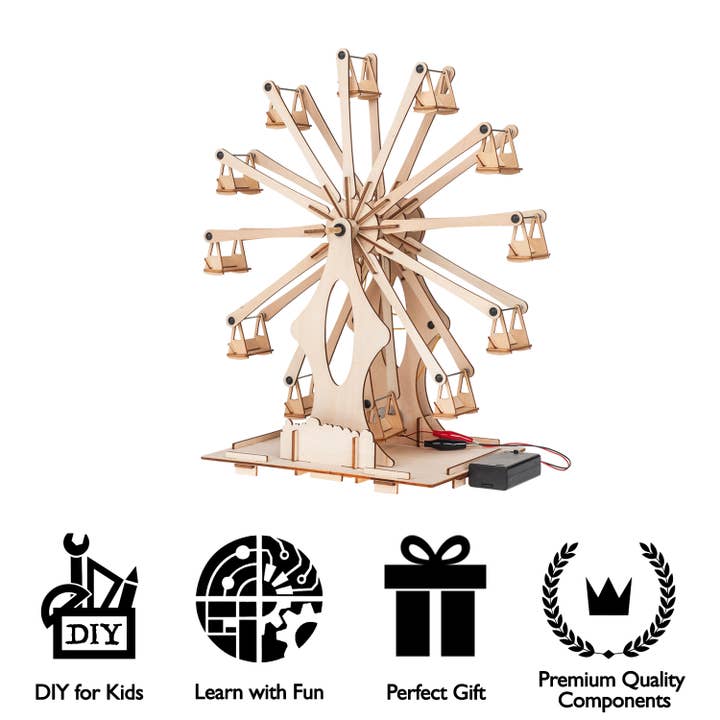 SmartsToy - Wholesale Building Set - Kids - Wooden Ferris Wheel Building Kit | Educational DIY STEM Toys