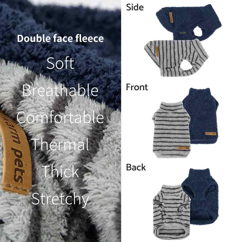 Gray 2 Pack Striped Dog Fleece Sweater for wholesale on Faire11