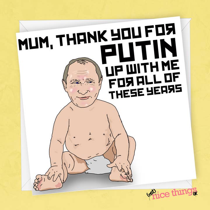Funny Putin Mothers Day Card | Funny WW3 Card for wholesale by NotNiceThings