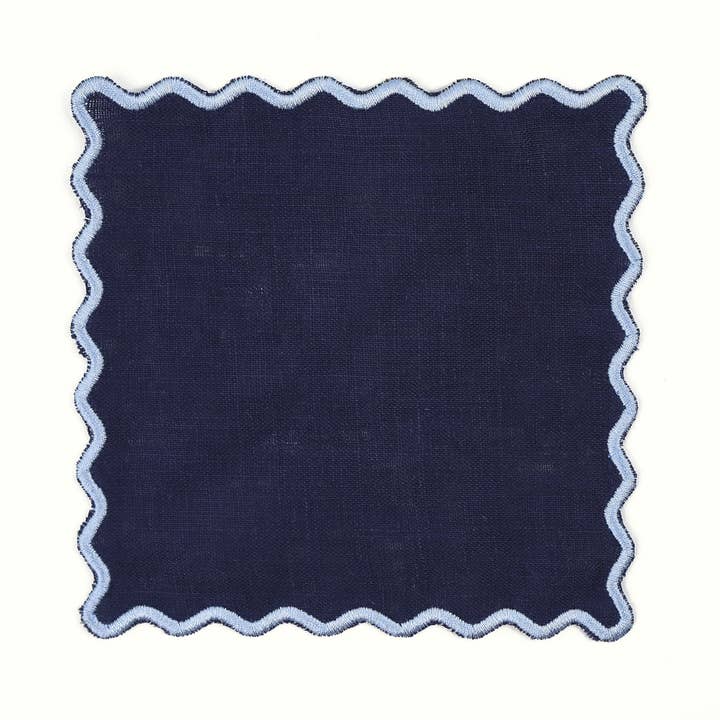 House of Gleason - Wholesale Dinner & Cloth Napkin - Navy Linen Square Cocktail Napkins - Set of 41