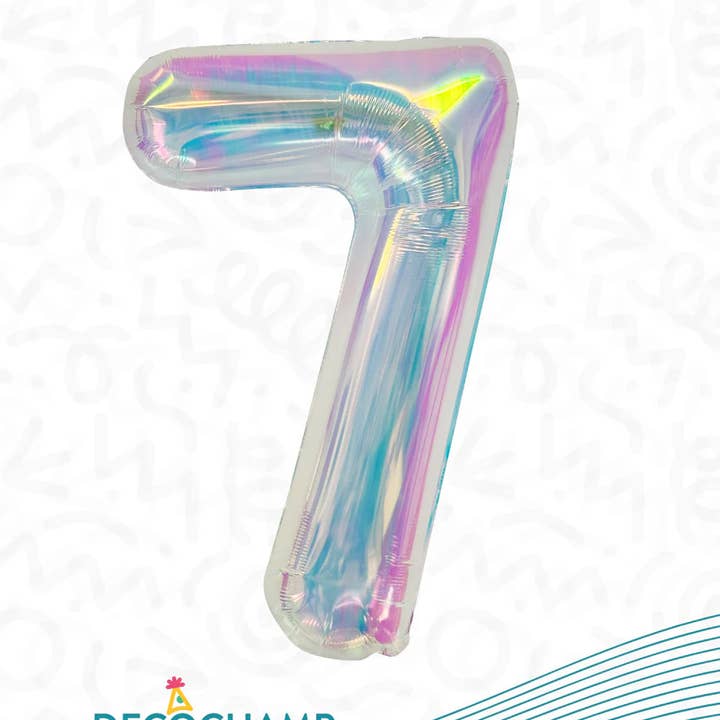 THE BALLOON HUB - Wholesale Balloon - DecoChamp Iridescent Air-fill Number Balloons (0 to 9) - 34 in.7