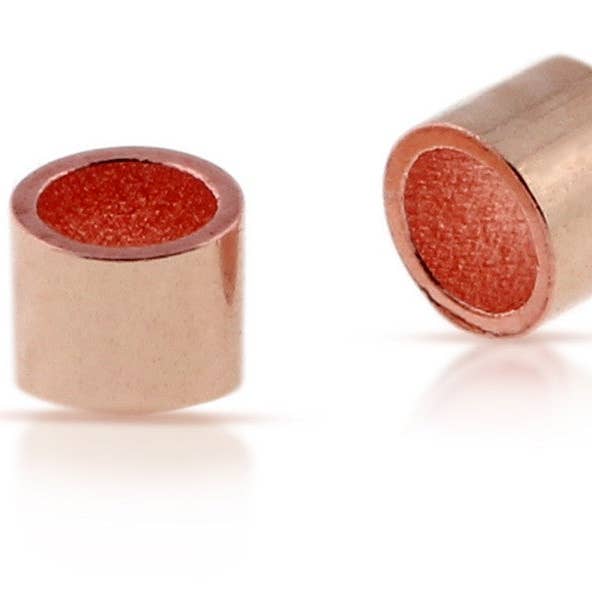 14Kt Rose Gold Filled 2x1mm Crimp Beads (1.4mm ID) - 100pcs/pack for wholesale by Plazko