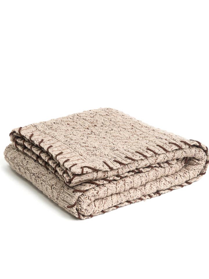 Heavy Cable Blanket with Whipstich for wholesale by QUINN