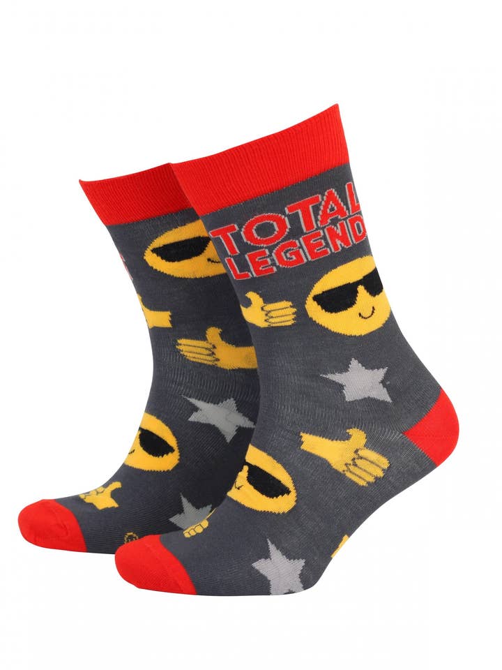 Smiling Faces - Wholesale Socks - Men's - Total Legend - Mens Bamboo Socks