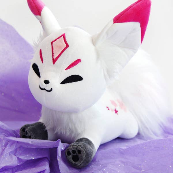 Floral Frolic - Wholesale Stuffed/Plush Toy - Kids & Baby - Sakura Queenie Fox Plush (PINK ear tips)