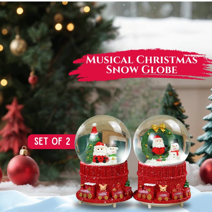 SINT - Wholesale Snow Globe - SINT Christmas Musical Glittering Water Snow Globe | Set of 212