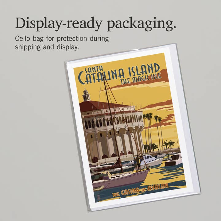 Lantern Press - Wholesale Everyday Greeting Card - GREETING CARD Catalina Island, California Casino Marina6