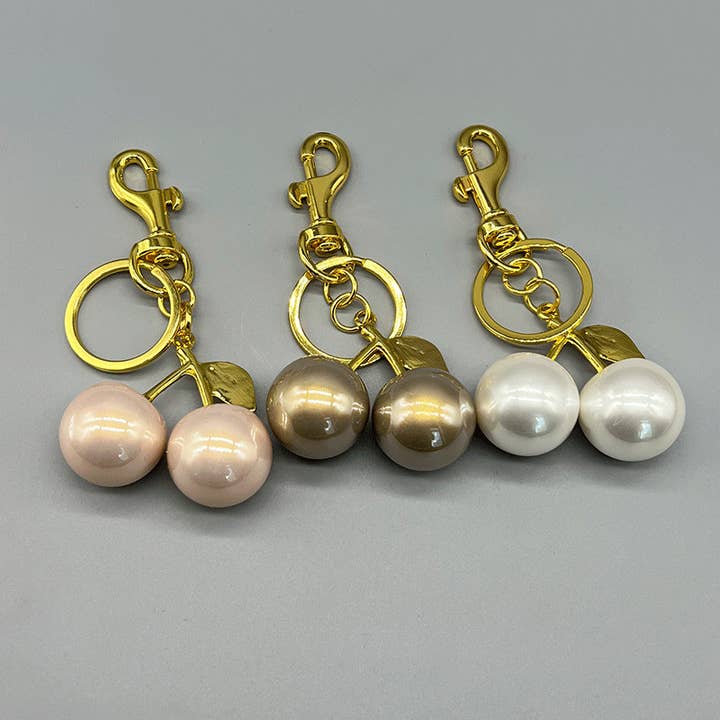 Ornaments-metal cherry fruit keychain charm for wholesale by Eagle Crest Industries Inc.