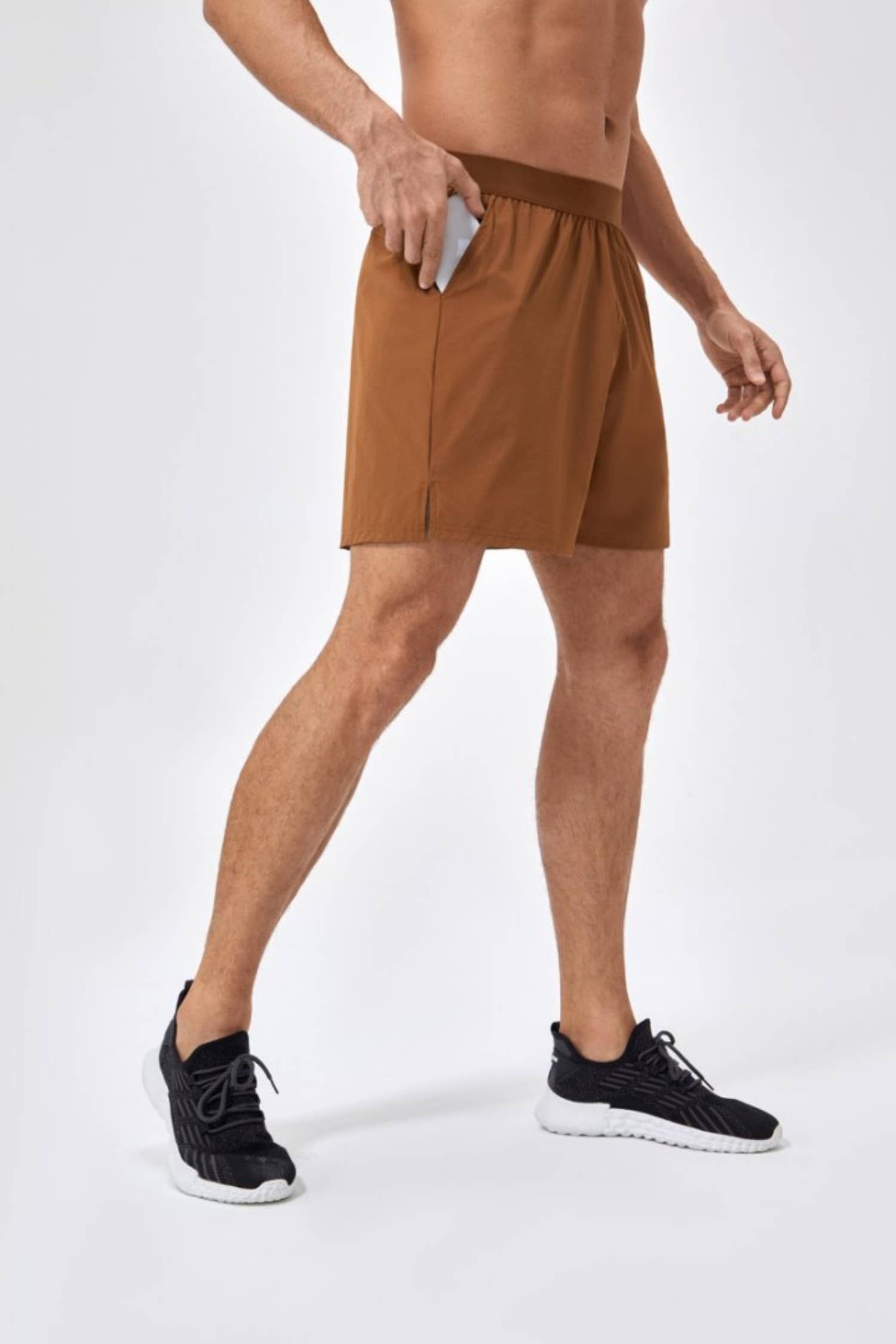 Active by Anna-Kaci – wholesale Träningsshorts – herr – Herrars enfärgade dra-på träningsshorts snabbtorkande tyg6