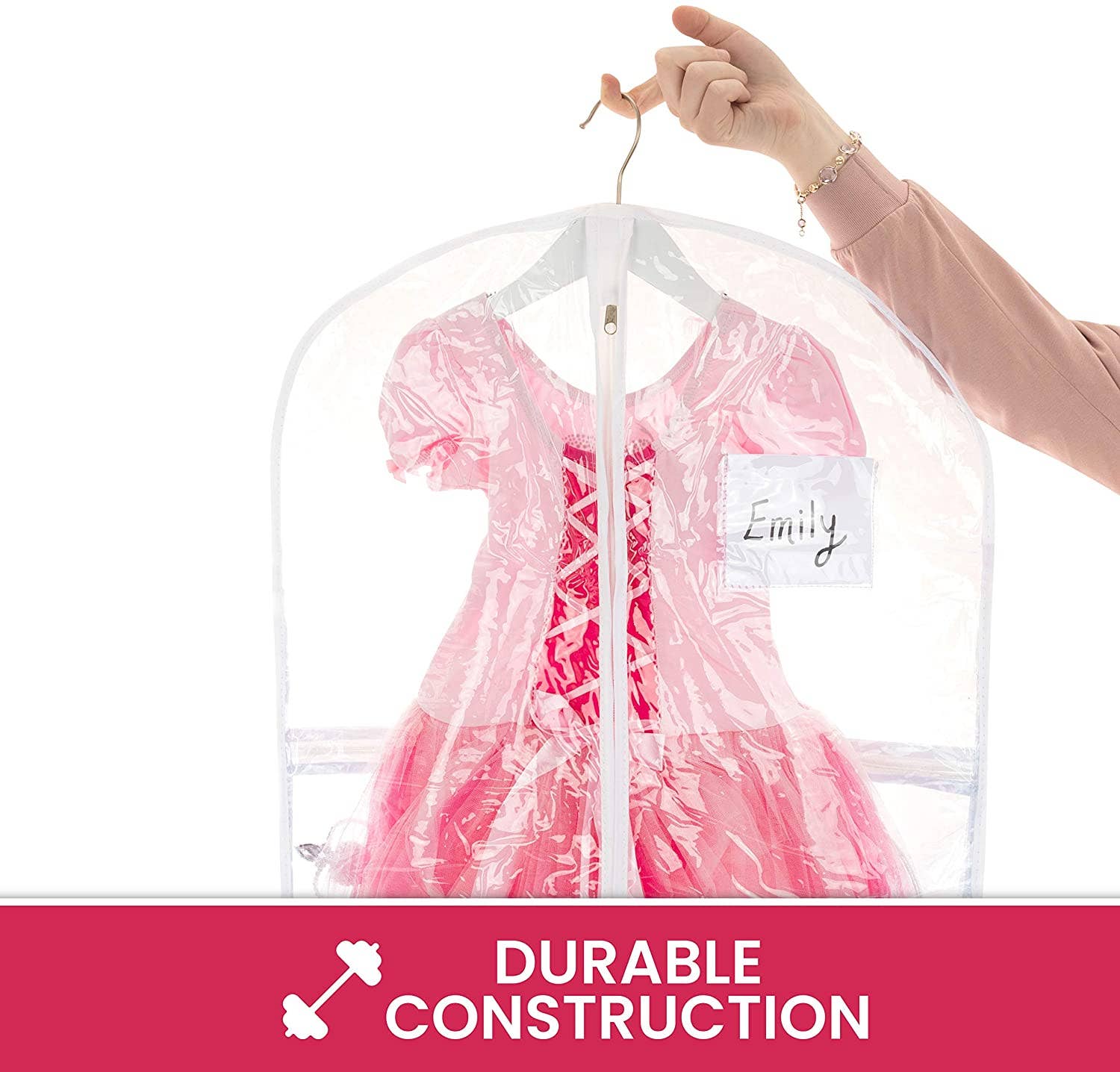 Bagsko - Wholesale Costume - Kids - Clear Dance Costume Garment Bag 22 inch x 40 inch x 4 Inch  With 5 Pockets3