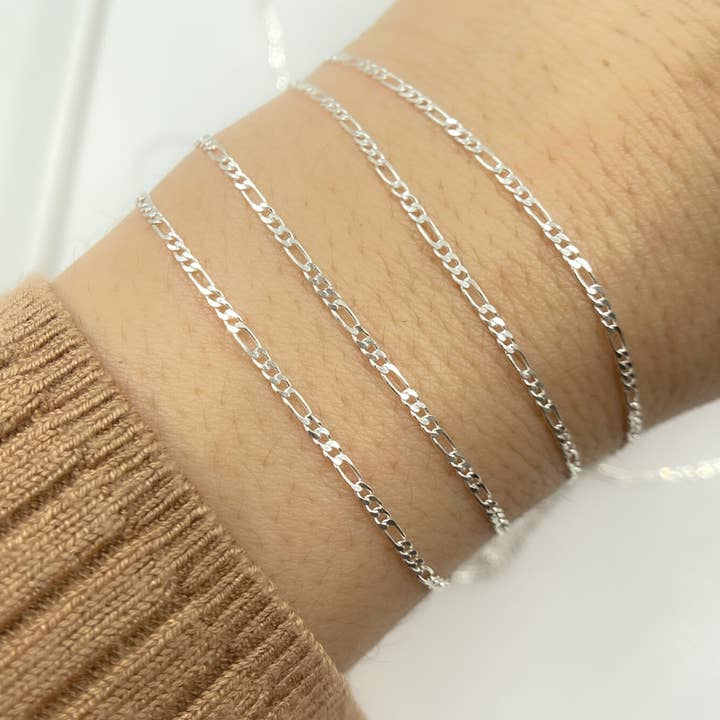 Jewels & Chains - Wholesale Link & Chain Necklace - Y109SS. Sterling Silver Flat Figaro Link Chain