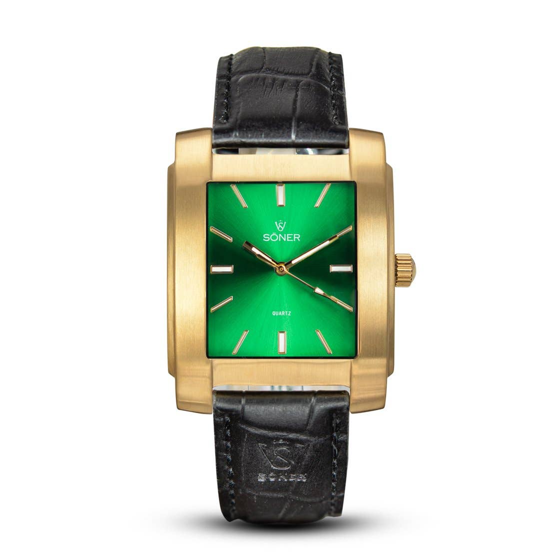 SÖNER - Vente Montre – homme - Montre carrée, or brossé Legacy L | cadran vert6