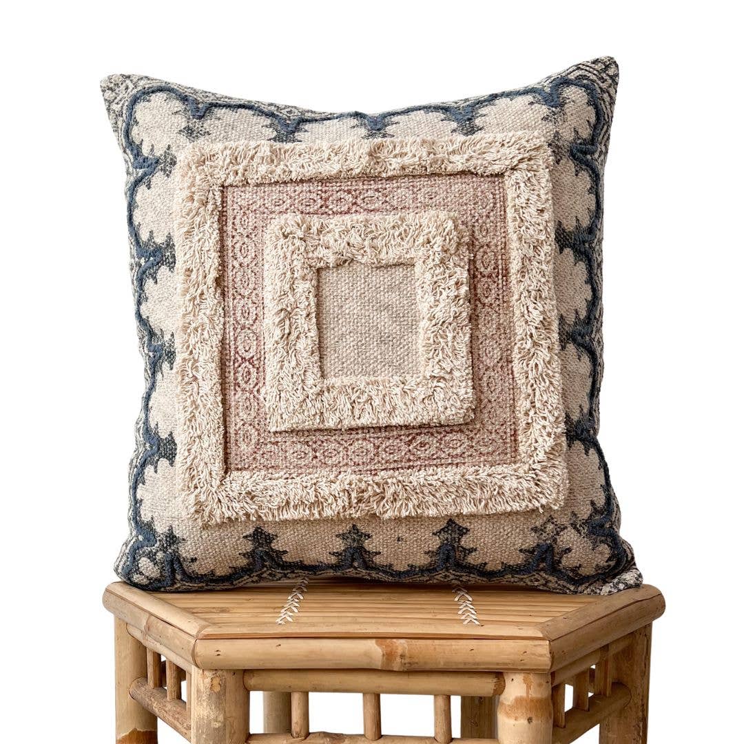Living Multicultural - Wholesale Throw Pillow Cover - Hand Block Printed Boho Pillow Cover 50 x 50 cm | Lata4