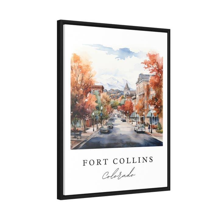 Premium Travel Art - Wholesale Art Print - Fort Collins CO wall art - Colorado, Fort Collins poster print, Fort Collins Wedding gift, Birthday present, Custom Text, Perfect Gift2