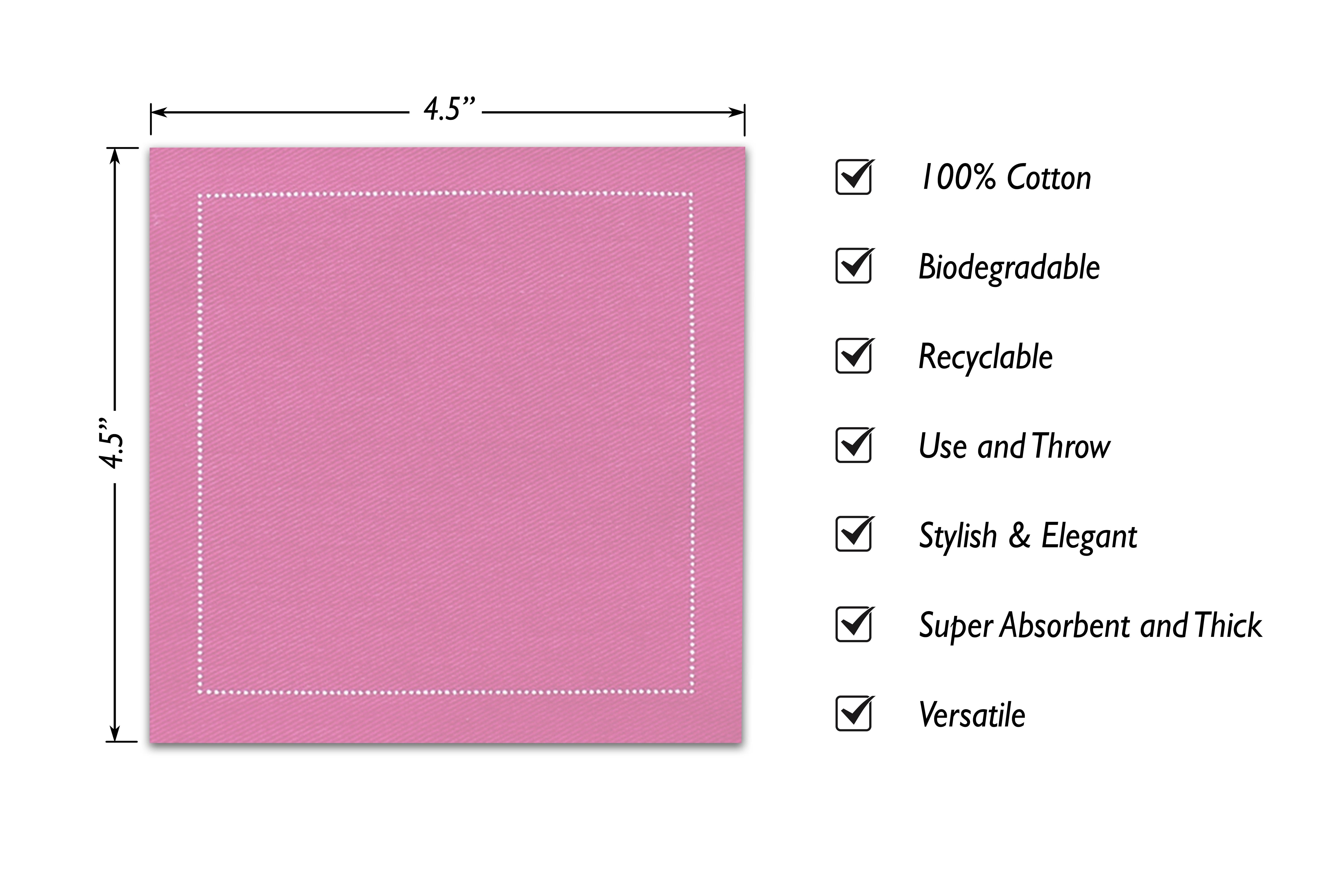 Noble Napkins - Wholesale Disposable Napkin - Luxury Cotton Cocktail Napkins, 4.5" x 4.5", 50 per pack2