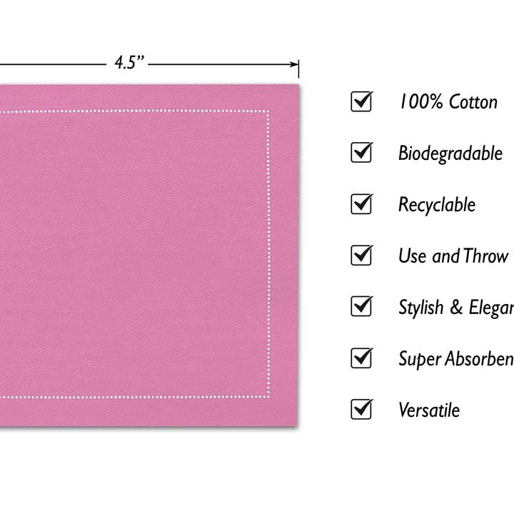 Noble Napkins - Wholesale Disposable Napkin - Luxury Cotton Cocktail Napkins, 4.5" x 4.5", 50 per pack2