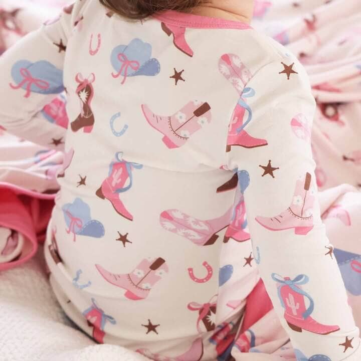 Boot Scootin' Two Piece Pajama Set | Pink for wholesale on Faire7