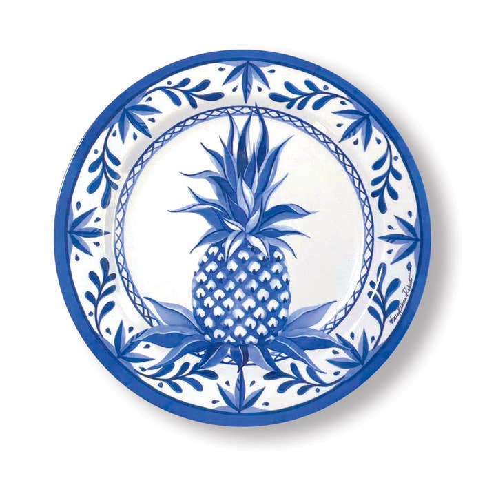 Bamboo Table - Wholesale Dinner Plate - Blue Pineapple Bamboo Dinner Plate1
