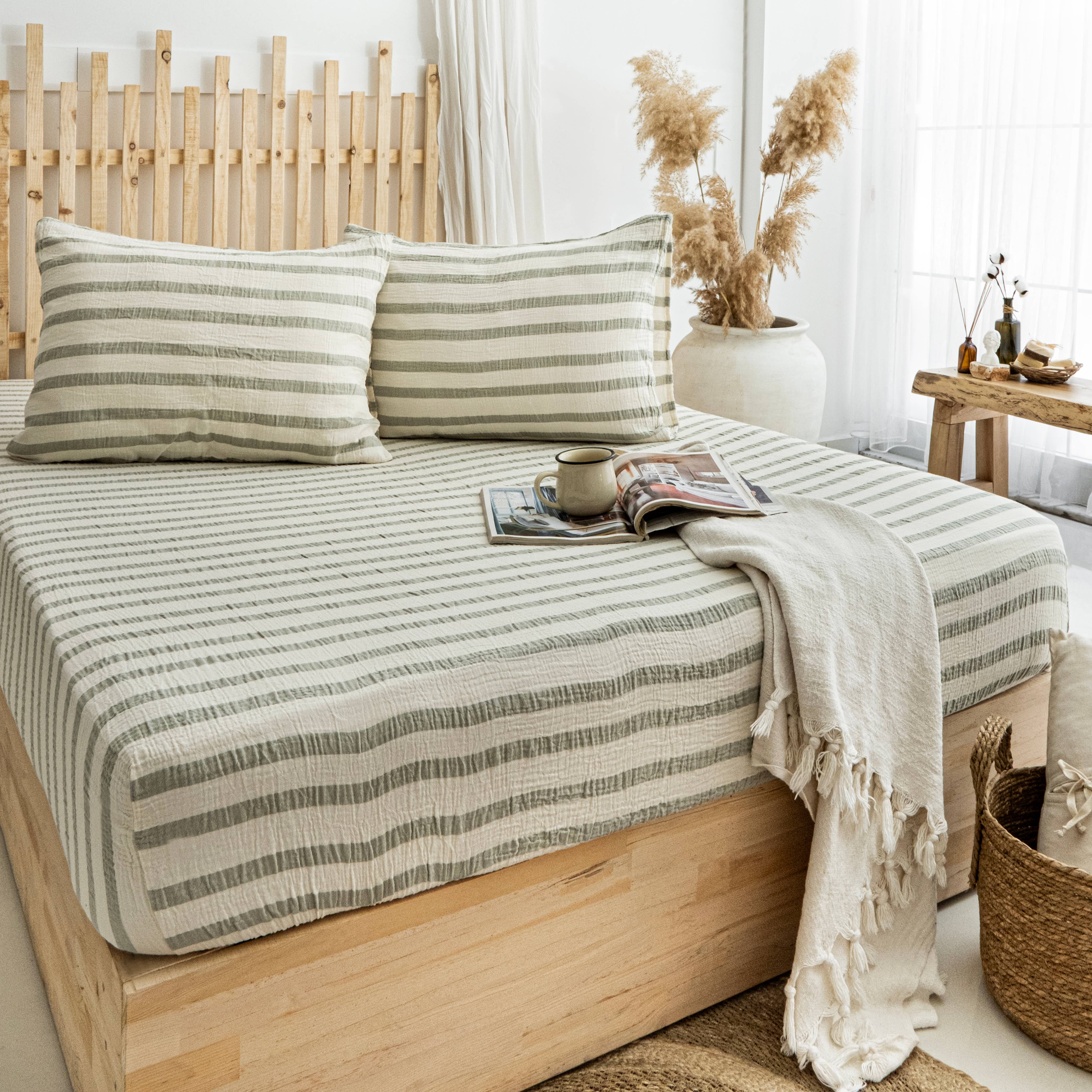 Naturloom - Wholesale Fitted Sheet - Organic Muslin Fitted Sheet GOTS Certified Bedding Set4