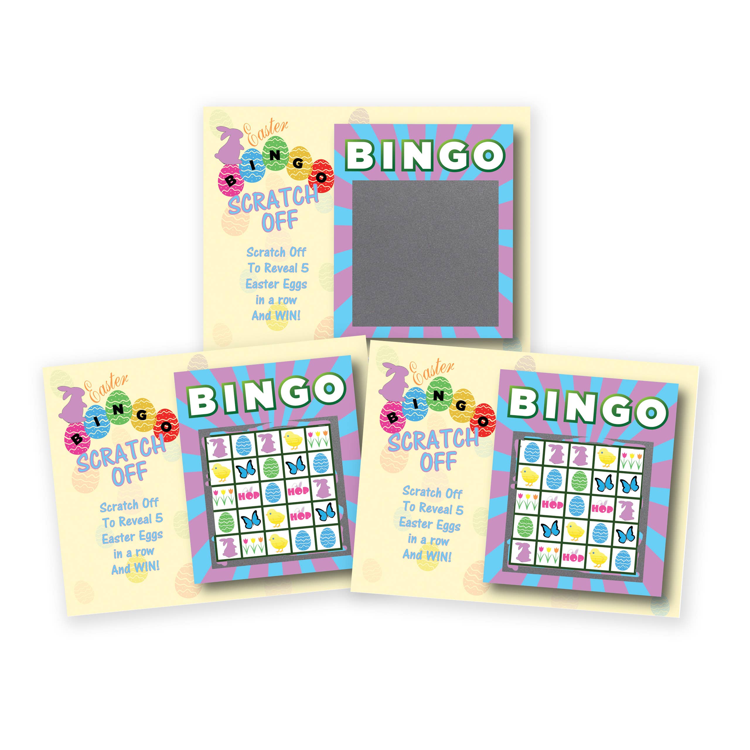 My Scratch Offs - Wholesale Card Game - 50 Easter Bunny BINGO Scratch Off Game Cards0