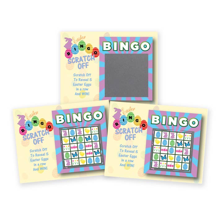My Scratch Offs - Wholesale Card Game - 50 Easter Bunny BINGO Scratch Off Game Cards