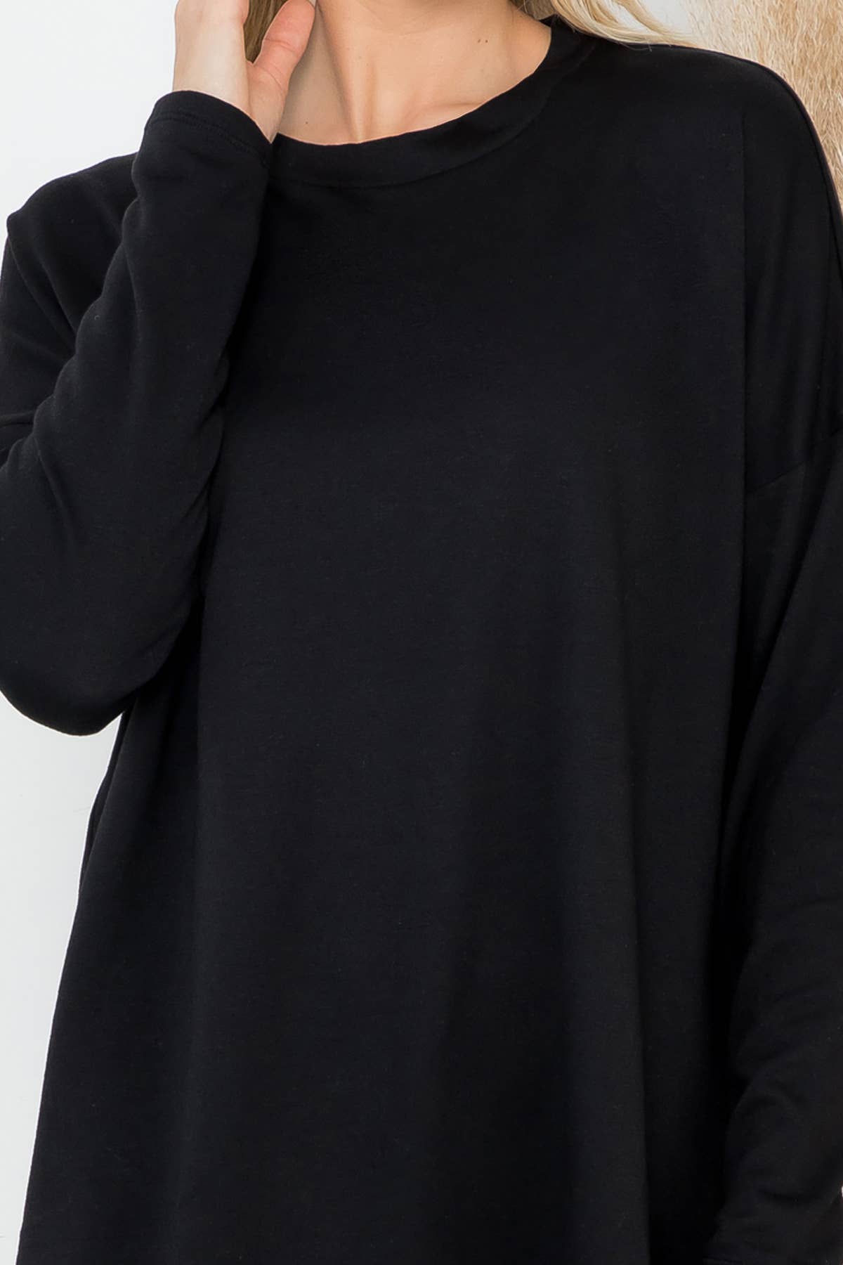 You & Me - Vente Tunique – femme - HAUT EN MOLLETON À MANCHES LONGUES YMT20090V ET OURLET ARRONDI4