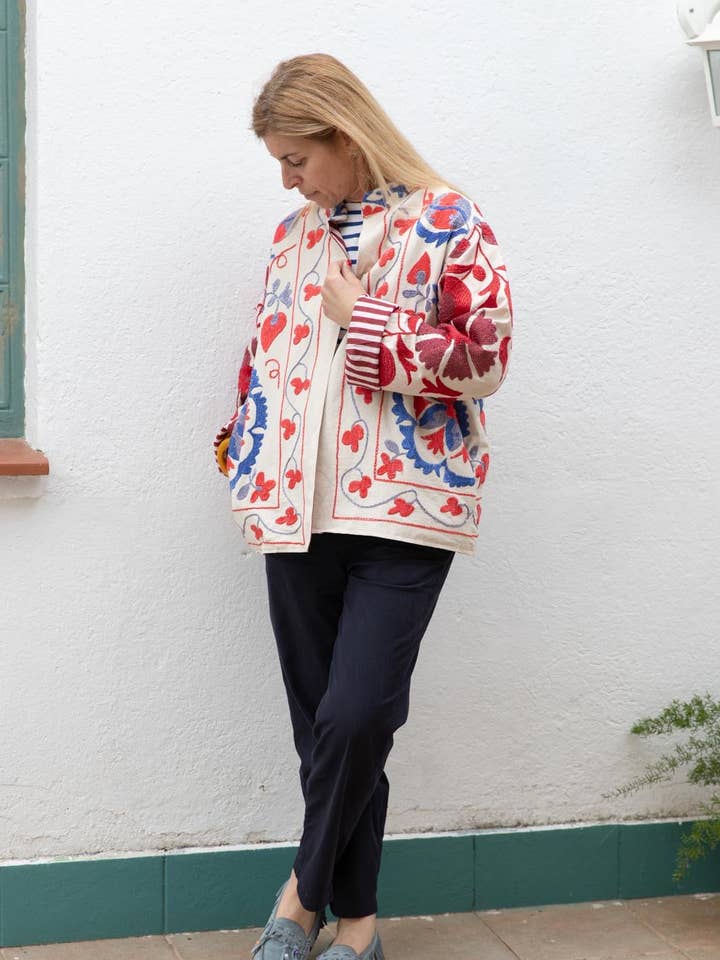 Korte Suzani-jas voor wholesale door Sanjanaandme