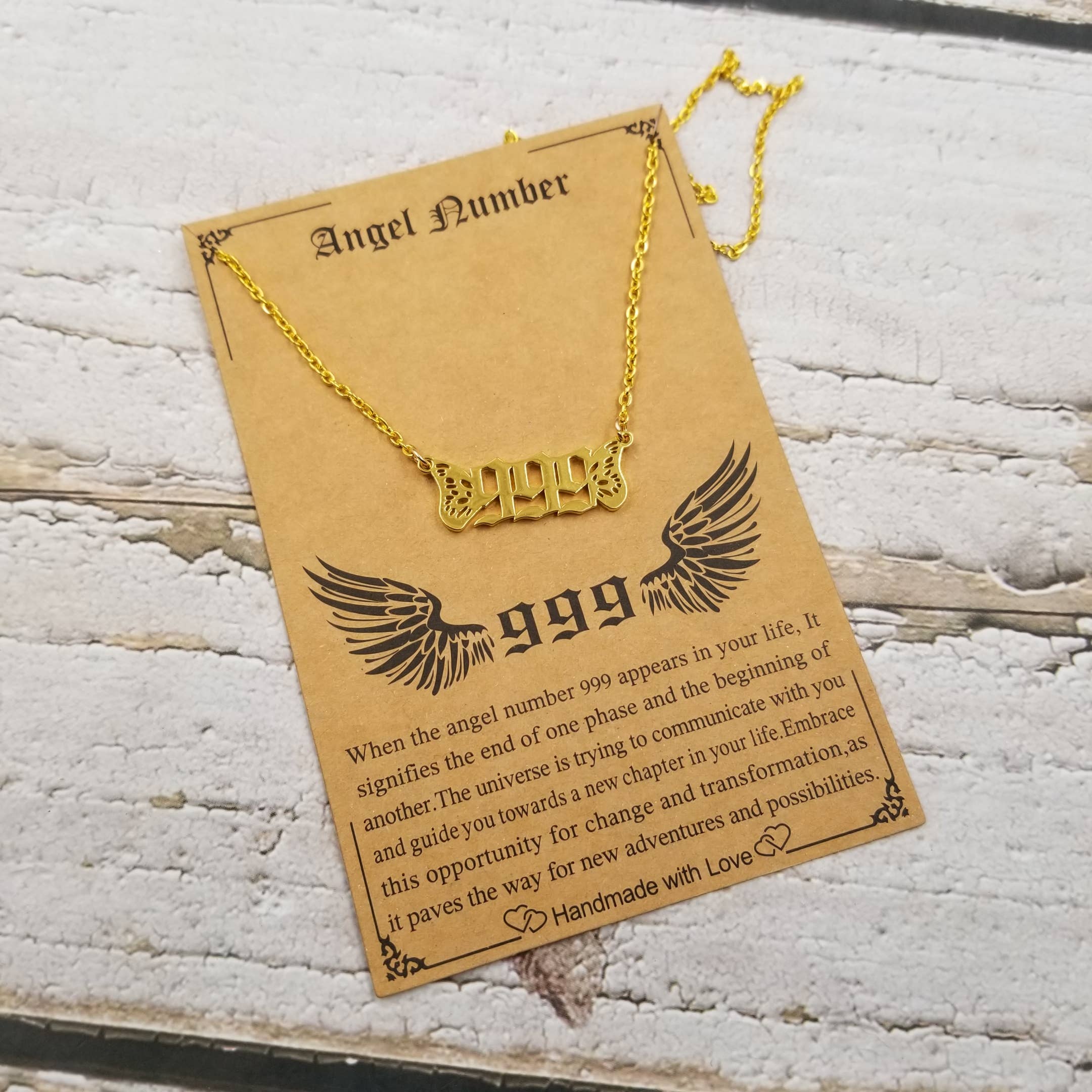 Treasure Wholesale – Colar pingente/pendente por atacado – Colar de Bênção com Número de Asas de Anjo8