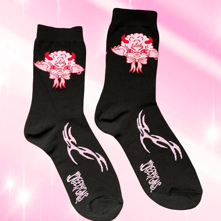 Lamby Black Unisex Socks for wholesale by Creepy Gals