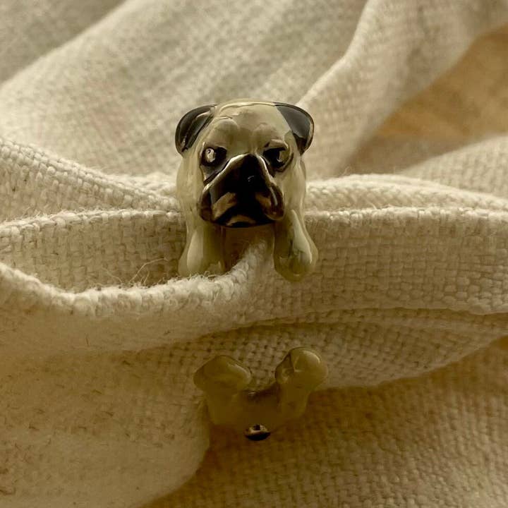 Gabbo Design - Venta al por mayor Anillos grandes/de cóctel - Anillo Pug For Her de plata 925 hecho a mano con un santo italiano6