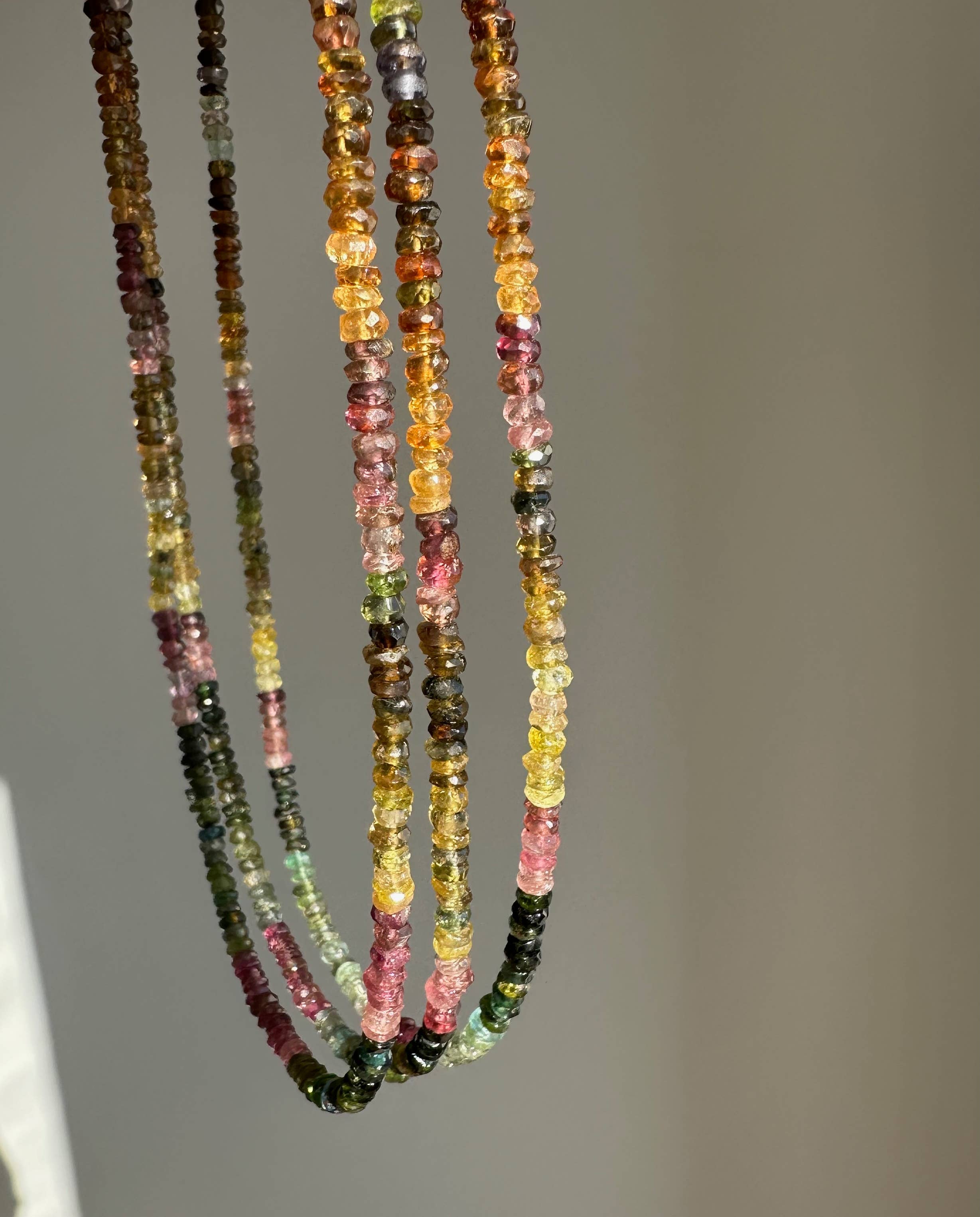 Anokhi Green | Handmade Gemstone Jewelry - Wholesale Beaded/Pearl Necklace - Tourmaline Extender Necklace | Gold Beads| October Gems0