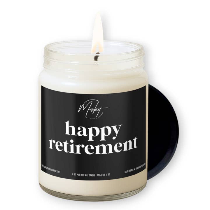 GLÜCKLICHE RENTENZEIT SOJA-KERZE für den Großhandel von Market Candle Company