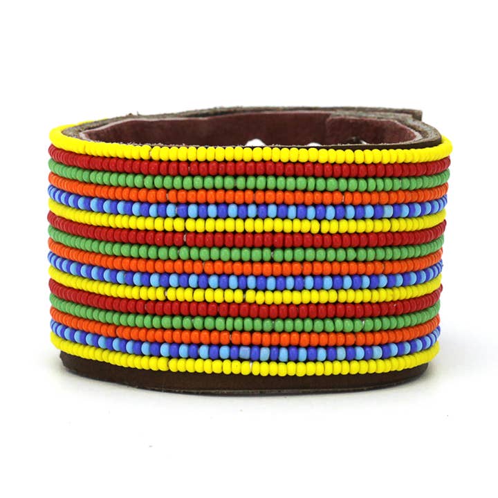 Swahili Coast - Wholesale Cuff Bracelet - Large Multi Stripe Leather Cuff0