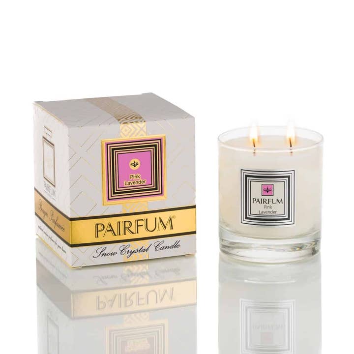Velas perfumadas de cristal de nieve grande, color rosa lavanda para venta al por mayor de Pairfum London