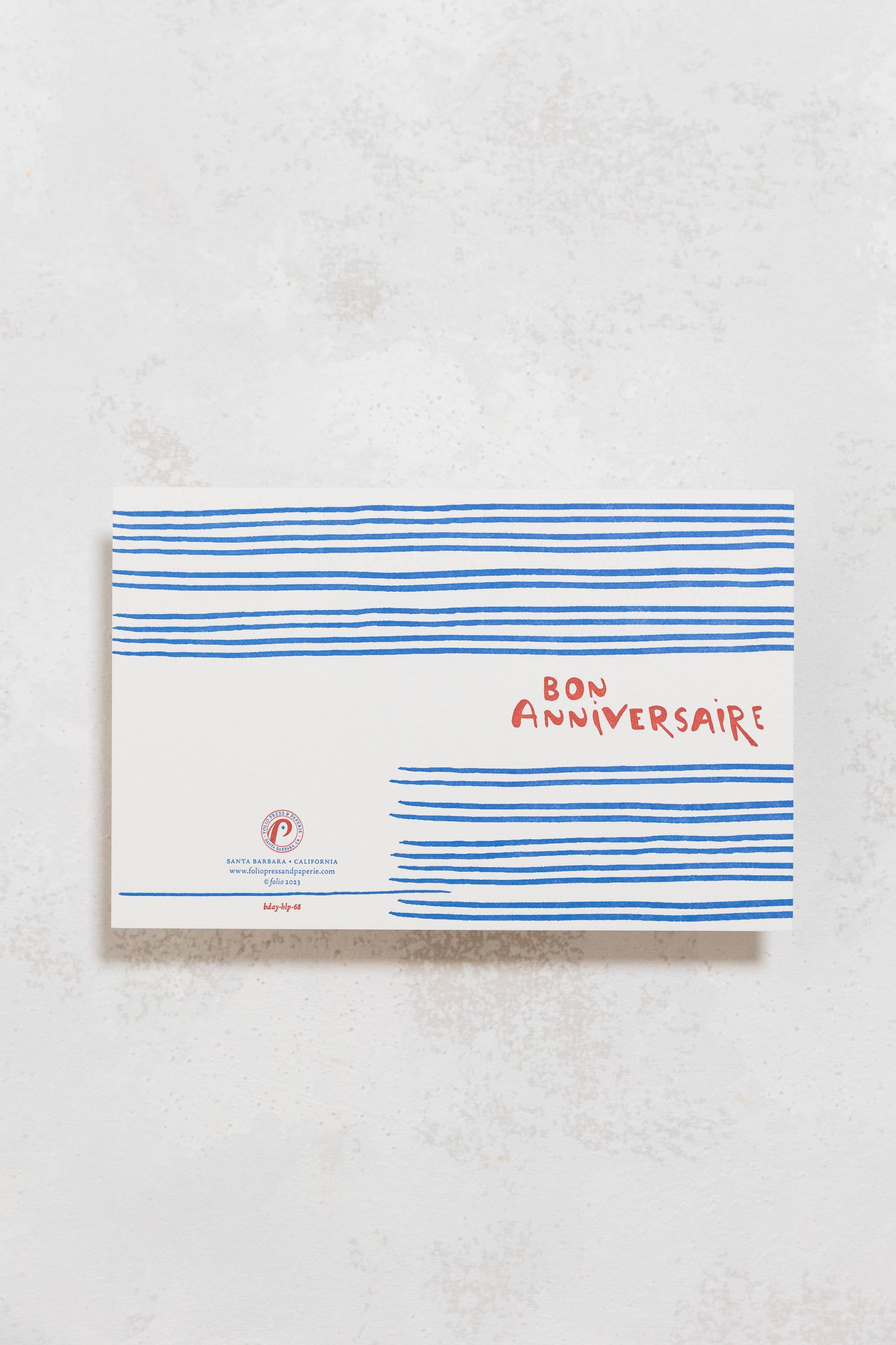 folio press & paperie - Wholesale Birthday Card - Bon Anniversaire Card1