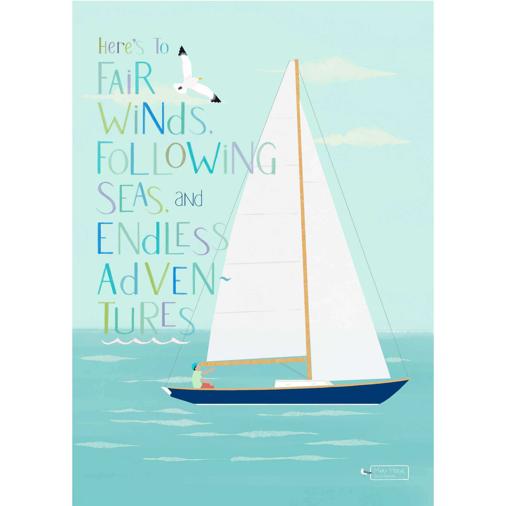 Mary McRae Illustration - Wholesale Everyday Greeting Card - Fair Winds Nautical Greeting Card2