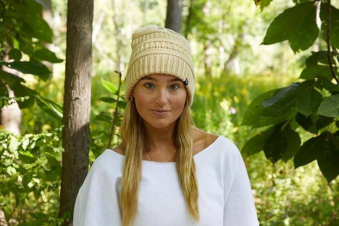 Funky Junque - Wholesale Beanie - Women's - FJ Satin Lined Solid Ribbed Beanie - Beige3
