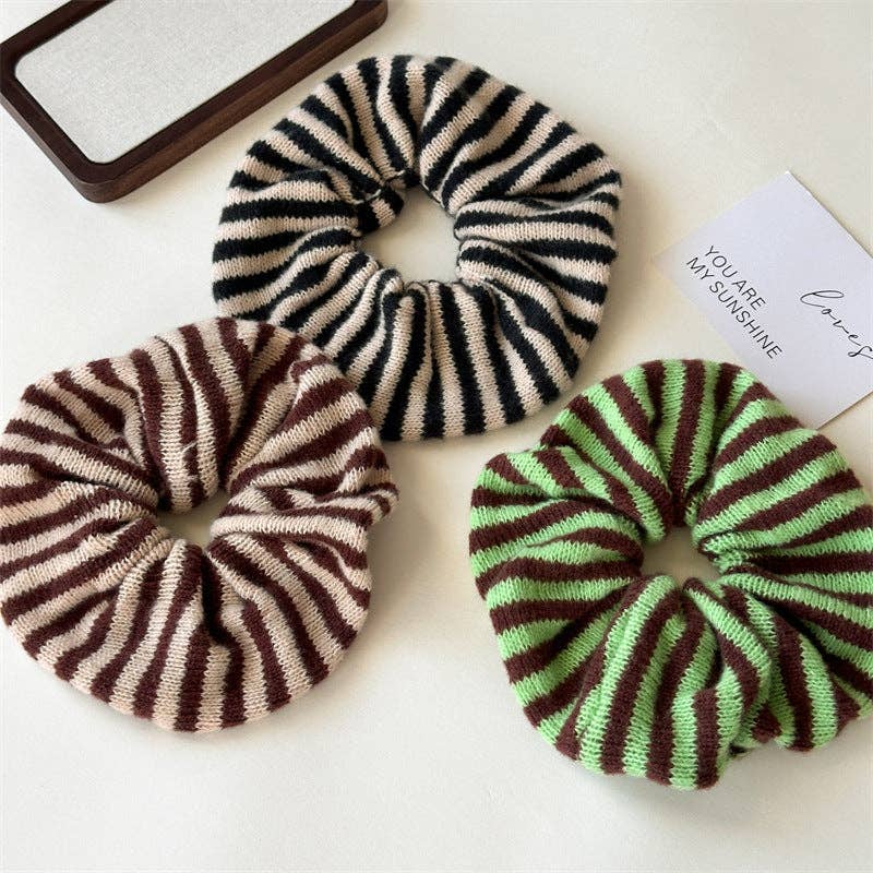 Dipped Shop - Wholesale Scrunchie - Women's - Color Block Striped Elastic Hair Tie DP25F96111