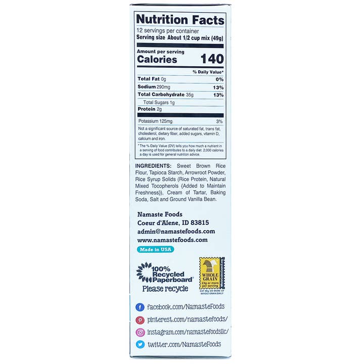 Namaste Foods - Wholesale Pancake mix - Gluten Free Waffle & Pancake Mix5