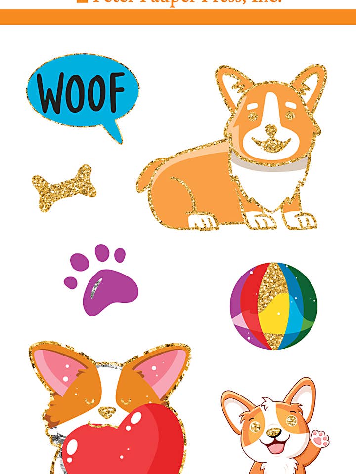 Corgis Sticker Set for wholesale by Peter Pauper Press, inc.