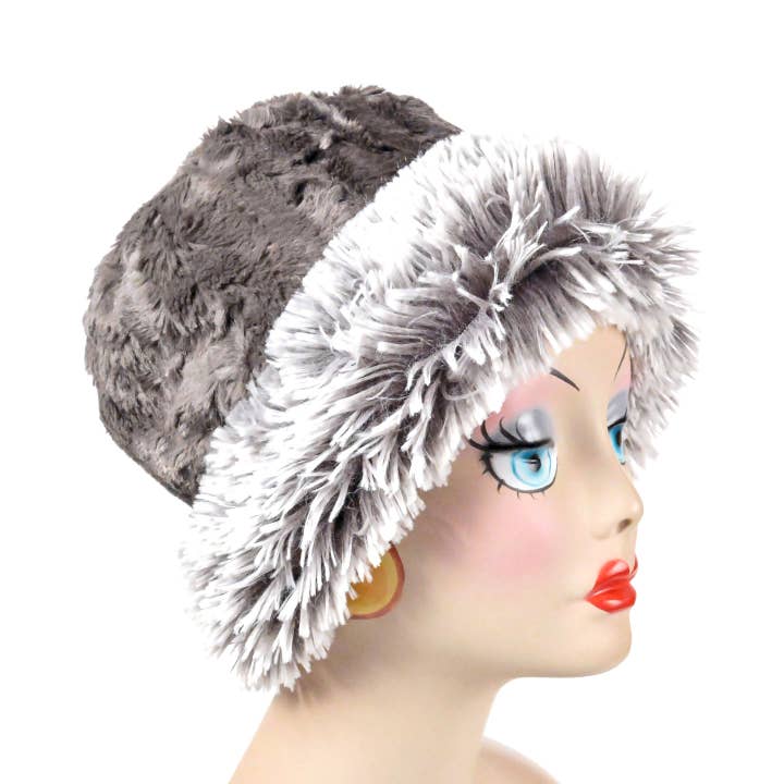 PANDEMONIUM - Wholesale Cloche Hat - Women's - Cuffed Pillbox, Reversible - Two-Tone3