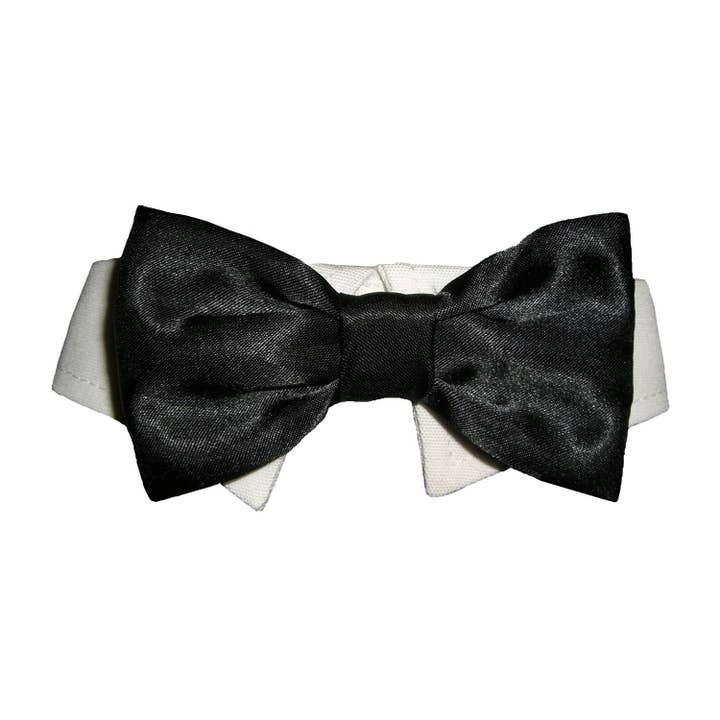 Black Satin Bow Tie for wholesale by Pooch Outfitters
