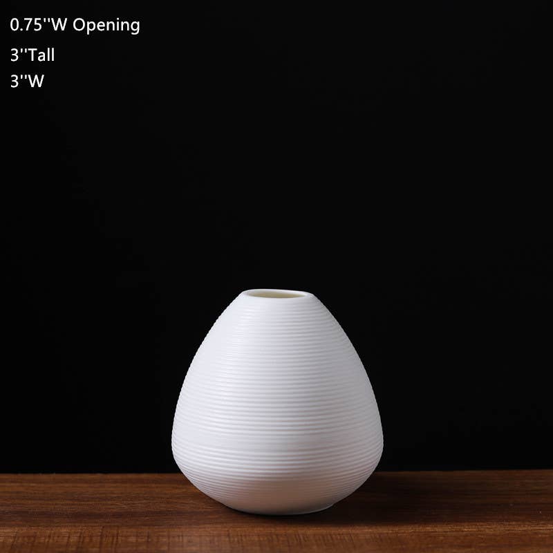 Sweet Home Deco – Großhandel Vasen – Keramische Blütenvasen, schlichte Blumenvase in Weiß/Schwarz 4