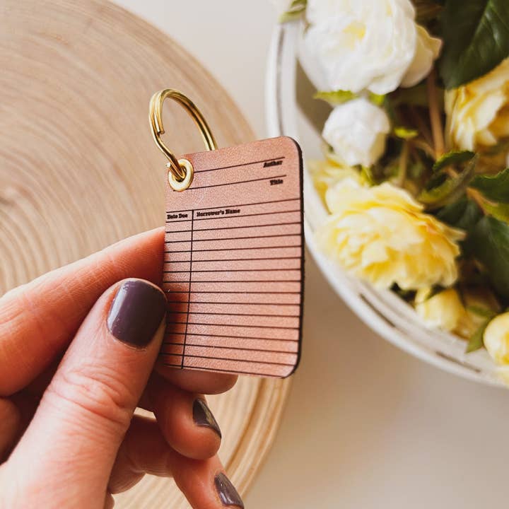 Left Grain - Wholesale Keychain - Women's - Vintage Library Card Keychain