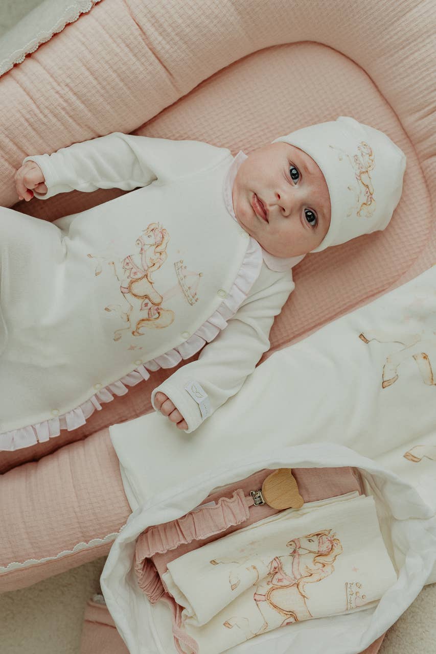 Ecru Cotton Velour Babygrow Inki for wholesale on Faire2