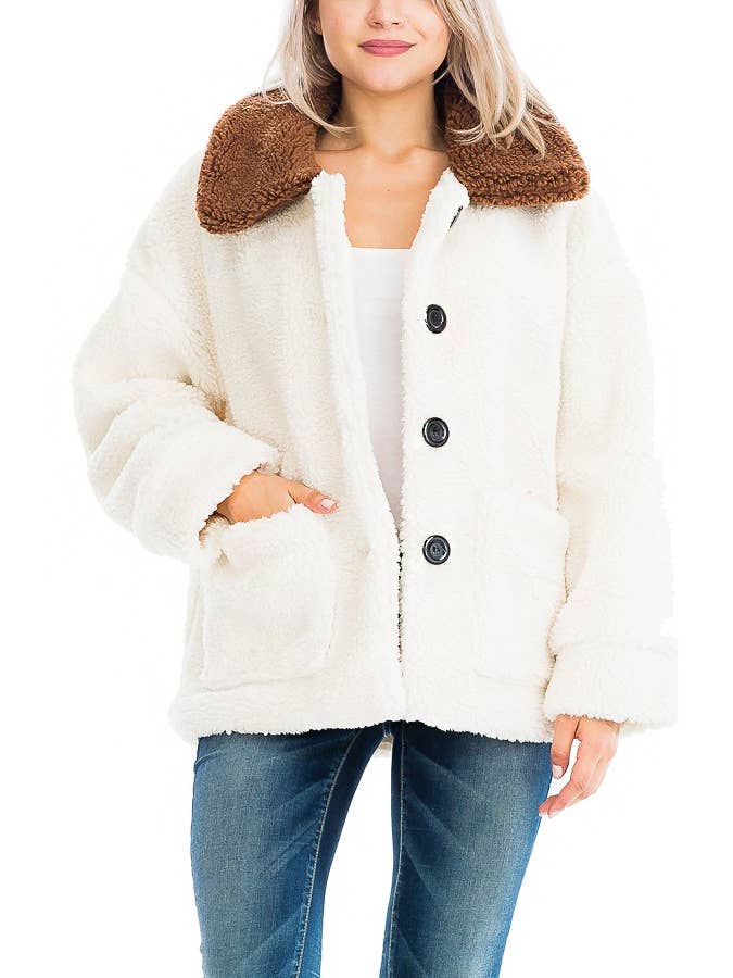 Cap Zone - Wholesale Shirt Jacket/Shacket - Women’s - Corduroy Teddy Blend Retro 90s Shacket6