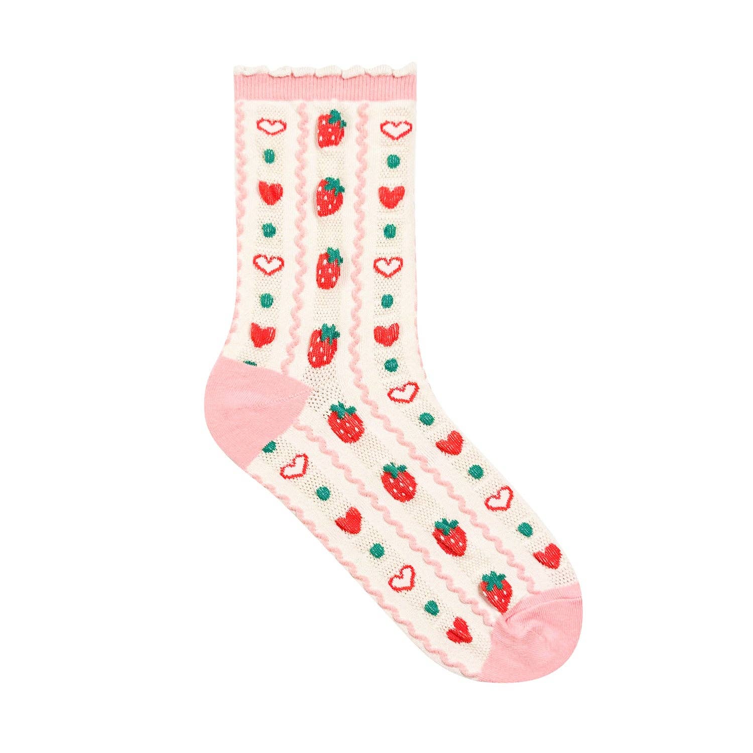 7DAYSSOCKS – wholesale Socks – Women's – Women's Crew Strawberry Pattern Socks1