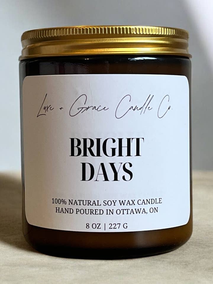 Bright Days - Uplift - Lemon Tree - Soy Wax Candle for wholesale by Luxe + Grace Candle Co.